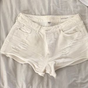White denim shorts